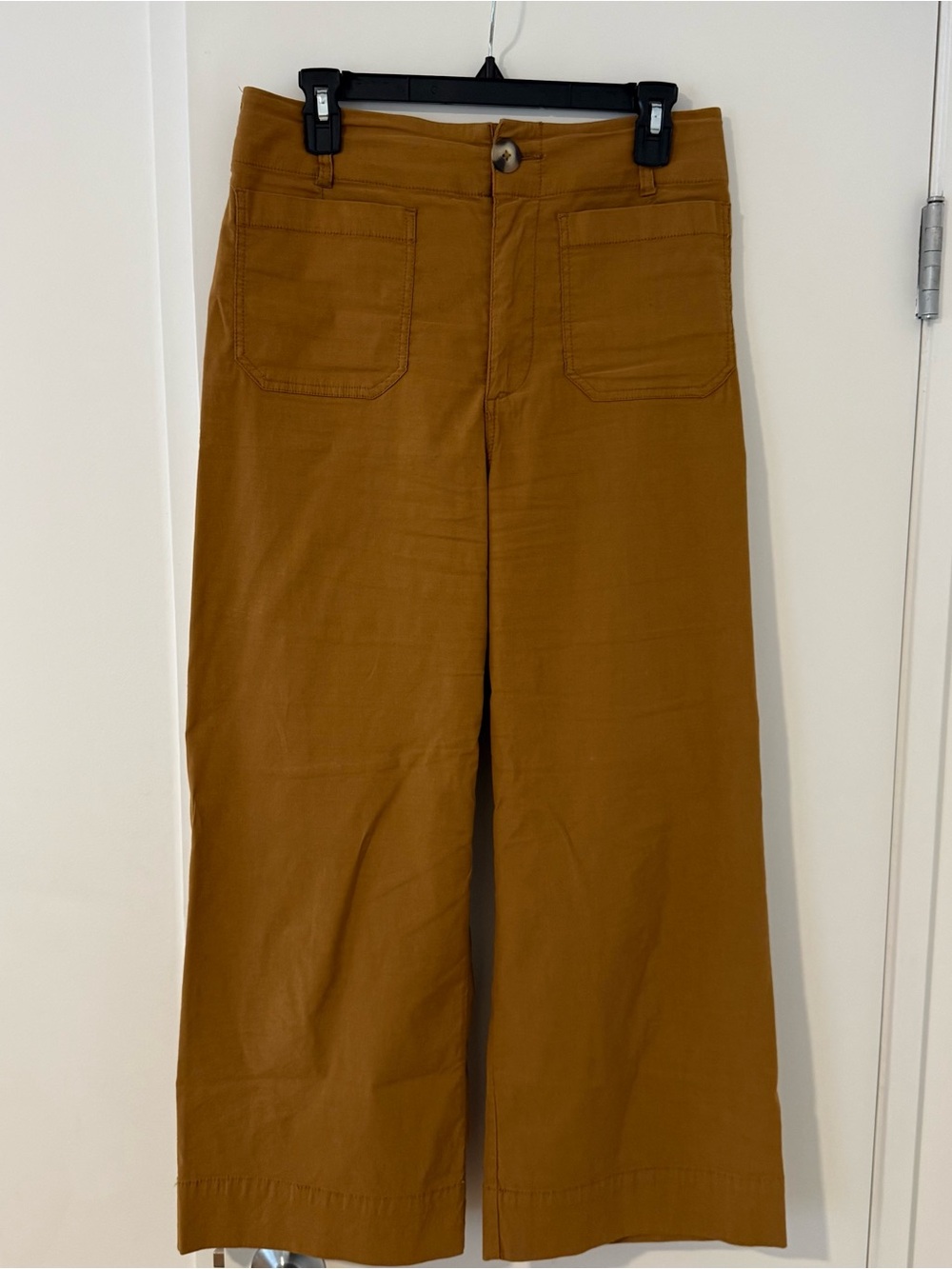 The Colette Crop Wide Leg Pants by Maeve, Mustard, Size 29